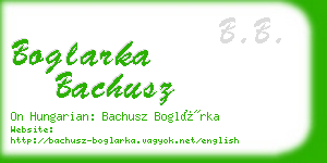 boglarka bachusz business card